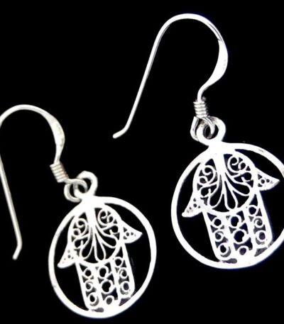 Hasma Hand silver earrings