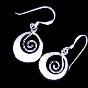 silver spiral earrings