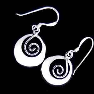 silver spiral earrings