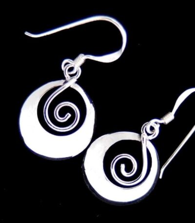 silver spiral earrings