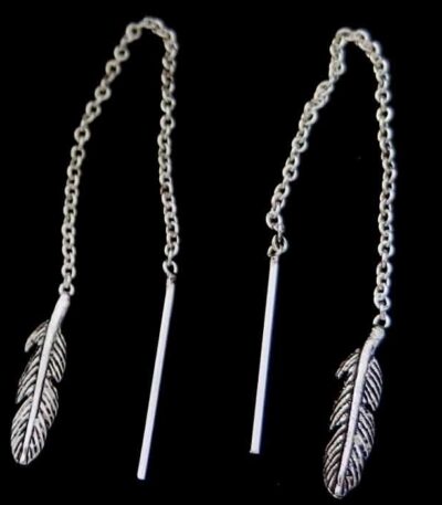 Feather threader earrings