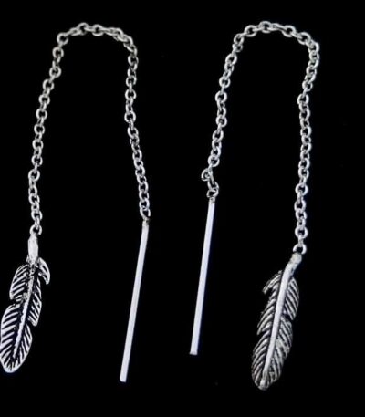 Feather thread earrings