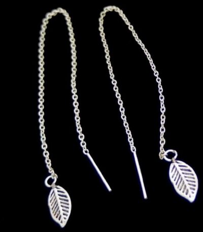 Threader Leaf Earrings