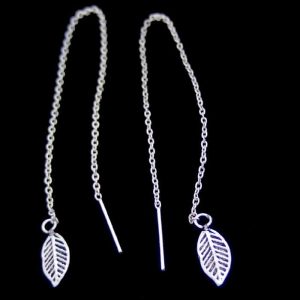 Threader Leaf Earrings