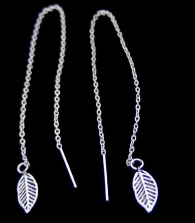 Threader Leaf Earrings