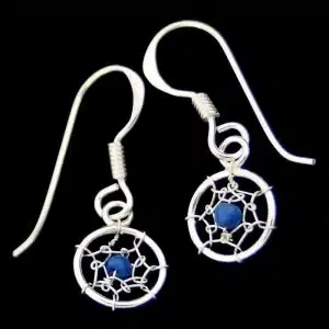 Silver cobweb earrings