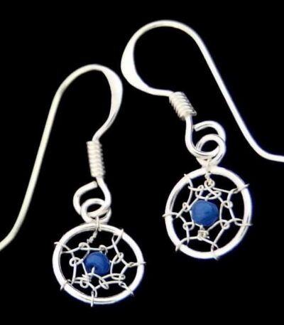 Silver cobweb earrings