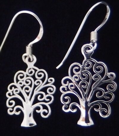 Silver tree life earrings