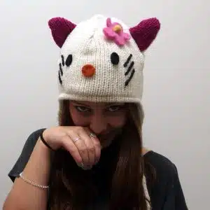 Handknitted wool cat hat