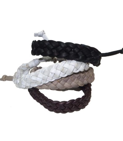 Wide Plaited Leather Bracelets