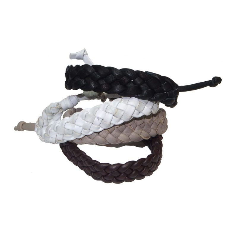 Wide Plaited Leather Bracelets