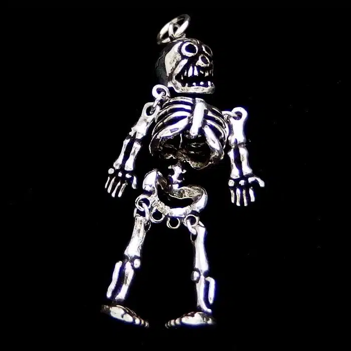 Skeleton Pendant Sterling silver Skeleton necklace