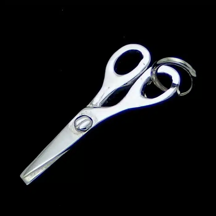 Closed Scissors Pendant Silver scissors necklace