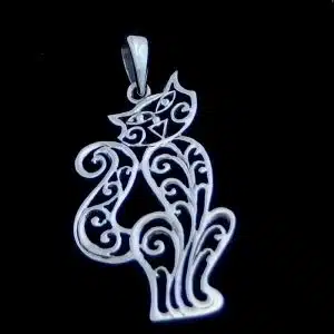 Sterling Silver cat necklace