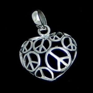 Silver Peace Love necklace