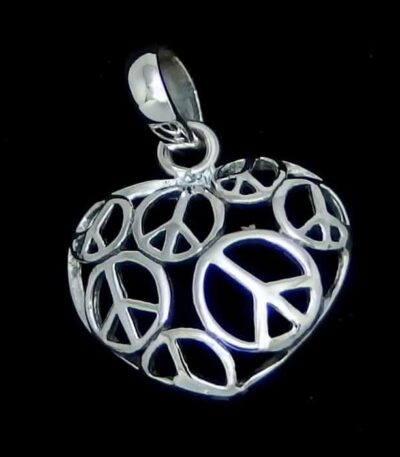 Silver Peace Love necklace
