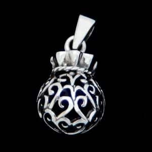 Filigree Purse silver necklace