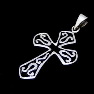 Moline Silver Cross Necklace