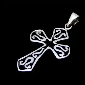 Moline Silver Cross Necklace