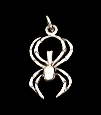 Sterling silver spider necklace