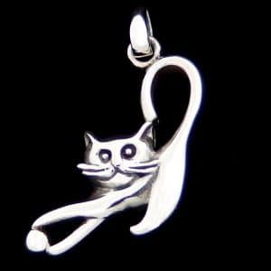 Silver cat necklace