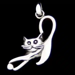 Silver cat necklace