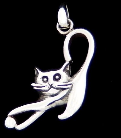 Silver cat necklace