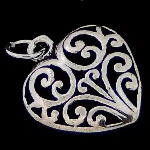 Silver Spiral heart necklace