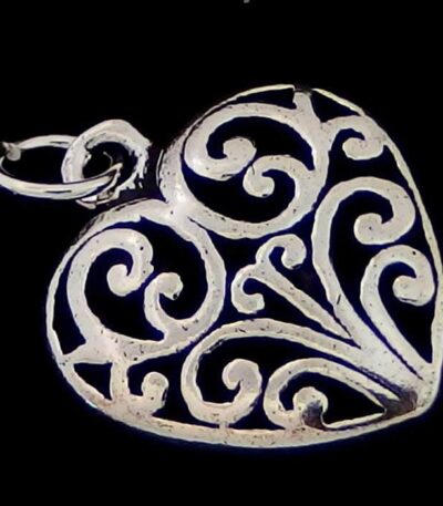 Silver Spiral heart necklace