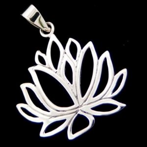 Silver lotus necklace