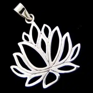 Silver lotus necklace