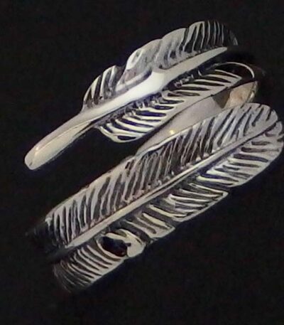 Silver Angel feather ring