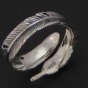 Silver Angel feather ring