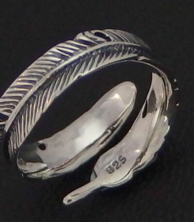 Silver Angel feather ring