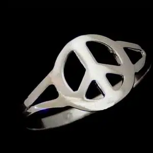 sterling silver Peace sign ring