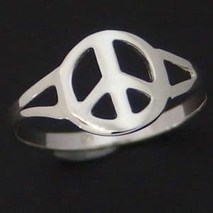 sterling silver Peace sign ring