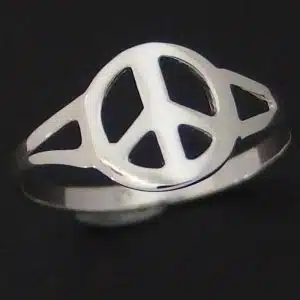 sterling silver Peace sign ring