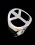 Silver CND peace symbol ring,