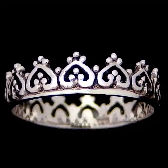 Silver Crown Ring Silver princess ring