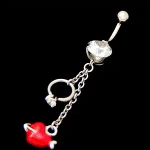 Love heart belly jewellery
