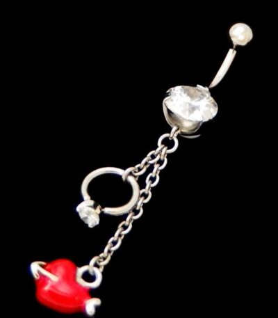 Love heart belly jewellery