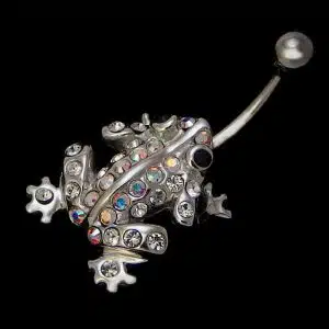 Frog belly button piercing