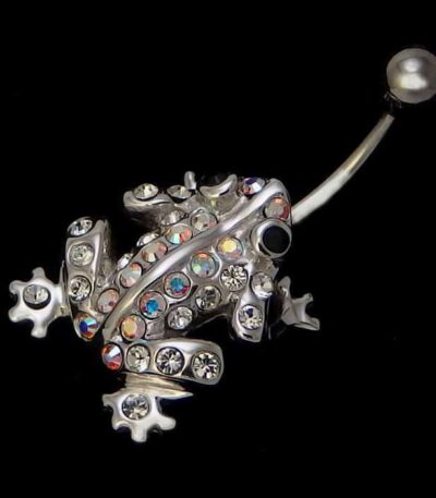 Frog belly button piercing