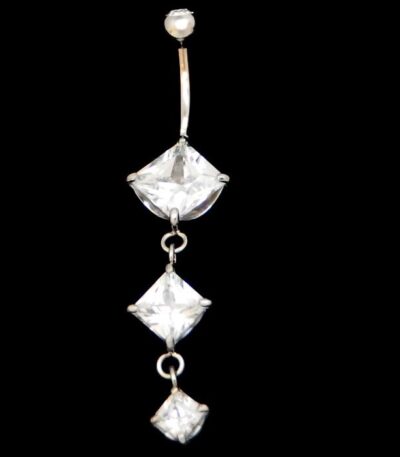 Dangling belly piercing