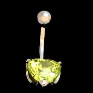 Crystal belly button piercing
