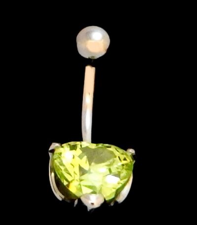 Crystal belly button piercing