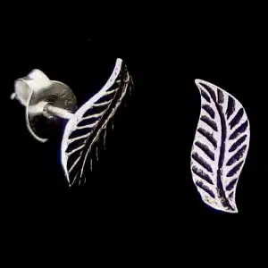 Sterling silver leaf earrings