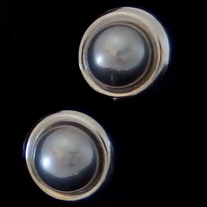 Silver Grey Pearl Stud Earring Grey pearl studs
