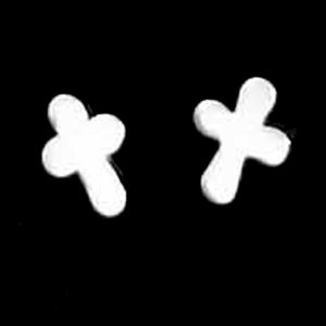 small silver cross stud earring