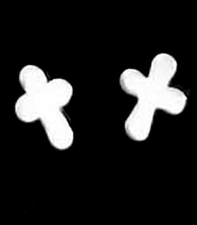 small silver cross stud earring